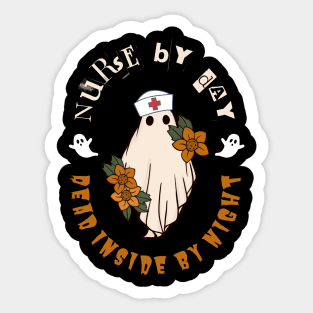 Nurse Halloween - Dead Inside Funny Ghost Sticker